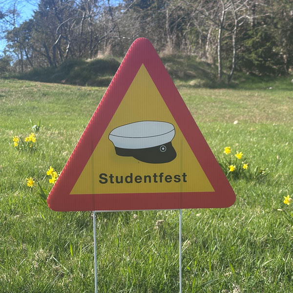 Studentfest skylt